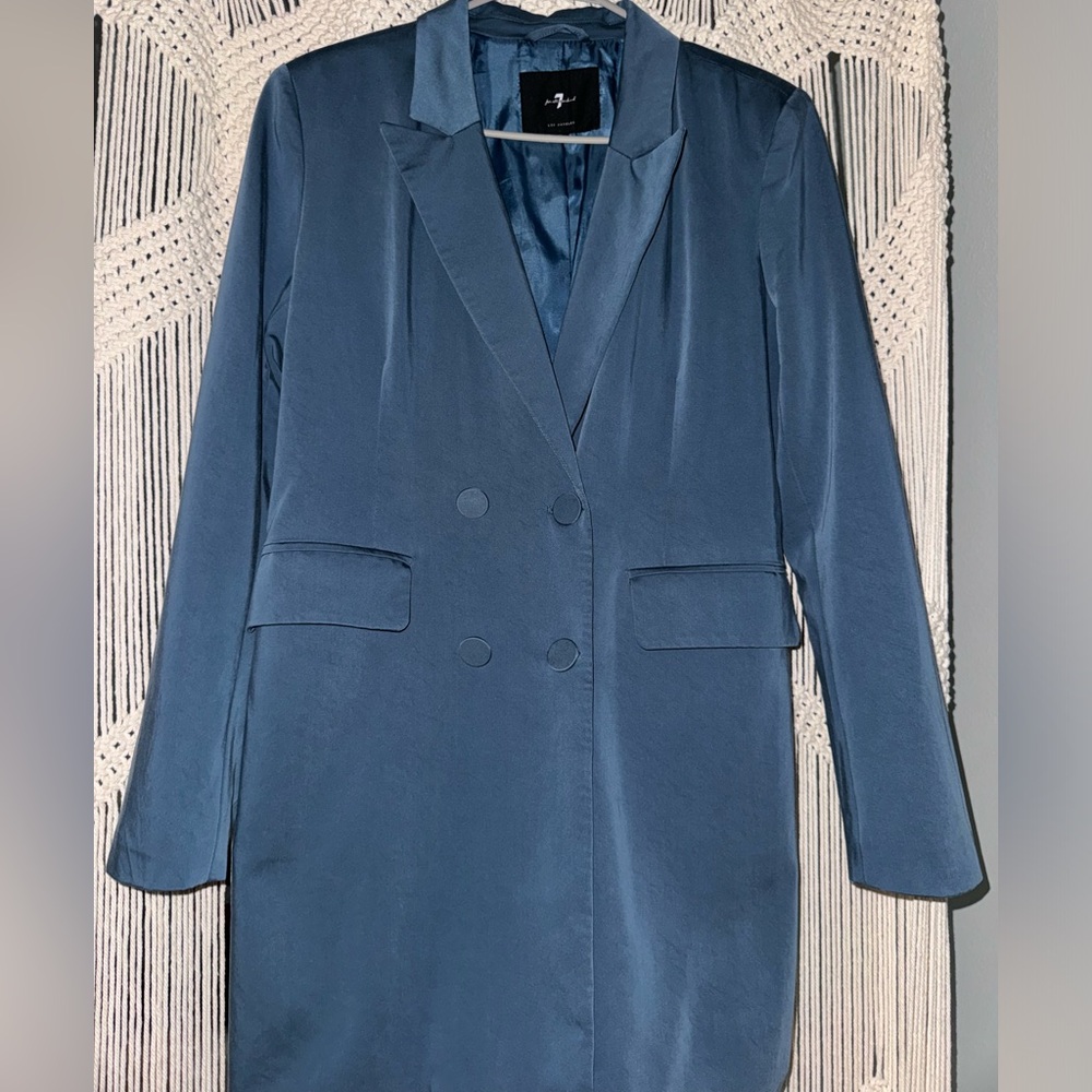 7 For All Mankind Powder Blue Blazer Dress